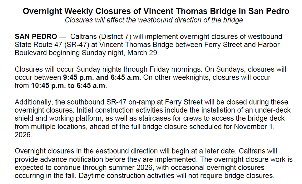 Vincent Thomas Bridge Project tweet media