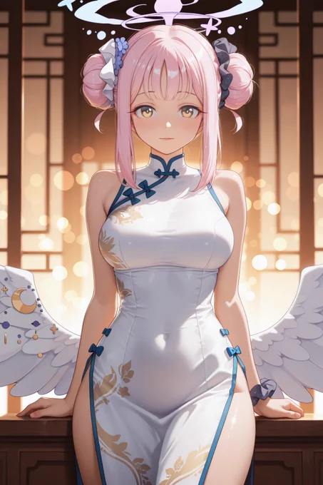 チーパオミカ SFW animw-style illustration. Mika Ilustração em estilo anime. ilustración de estilo anime. 블루아카이브 蔚蓝档案 #ブルアカ #BlueArchive