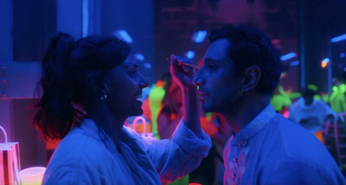 Iawolfes's tweet photo. riz ahmed and ritu arya's chemistry in episode 4 of #Bait i'm obsessed...need them to do a rom-com immediately https://t.co/CwOL48Tiqa