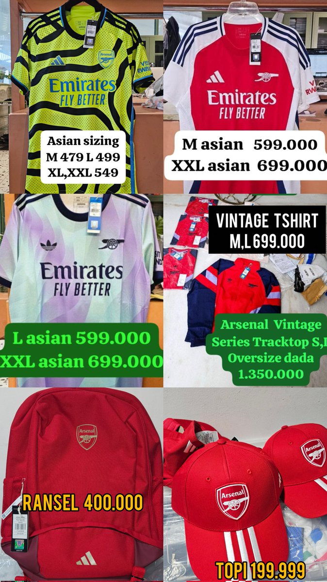 futebolre's tweet image. #forsale #1565
#Arsenal Home25-26 S,M,L,XL 950-999 APRIL HARGA NAIK
WA 0895 33284 3252 MP +admin
id.shp.ee/s2vrNxHe
Thanks om @Jerseyforum @fajarrusalem @TitipLawas  @jerseysneil @jerseycadangan @aldibawazier_ @adipati_store @NangorianSports @agatanisapohan @BaliFootballShp