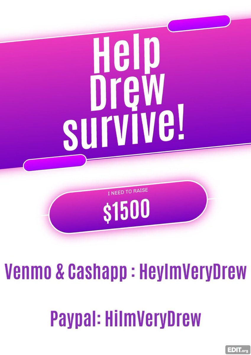 Hey all! Please share and assist if you can. Funds go toward utilities, meds,  food &amp; other living expenses while waiting to start new job in TWO weeks. All donation sizes encouraged. Thanks! 🫶🏽

V*nmo, C*shapp, P*ypal : allmylinks.com/heyimreallydrew

Gofundme: gofund.me/646a4ffc9