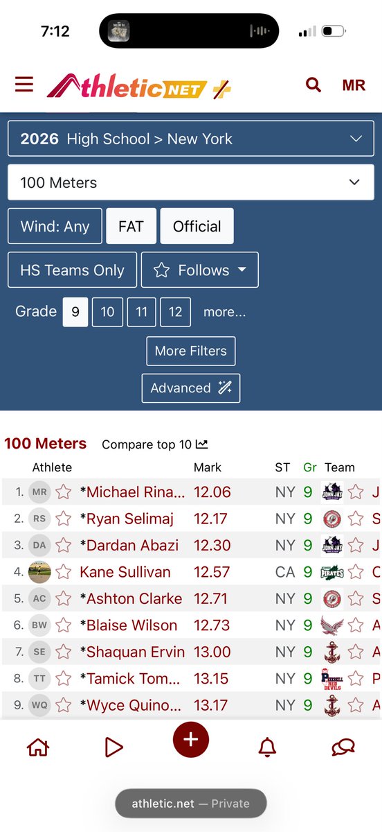 mikey_rina77368's tweet photo. Number 1 ranked freshman for 100 meter in the state of New York through the first meet of track season
 2029
QB
12.06 100 meter
5,9
175bw
#11 ranked in school history 100 meter 
@bconnolly2486 @APEXFITNESScr https://t.co/3j7lL3p5fd