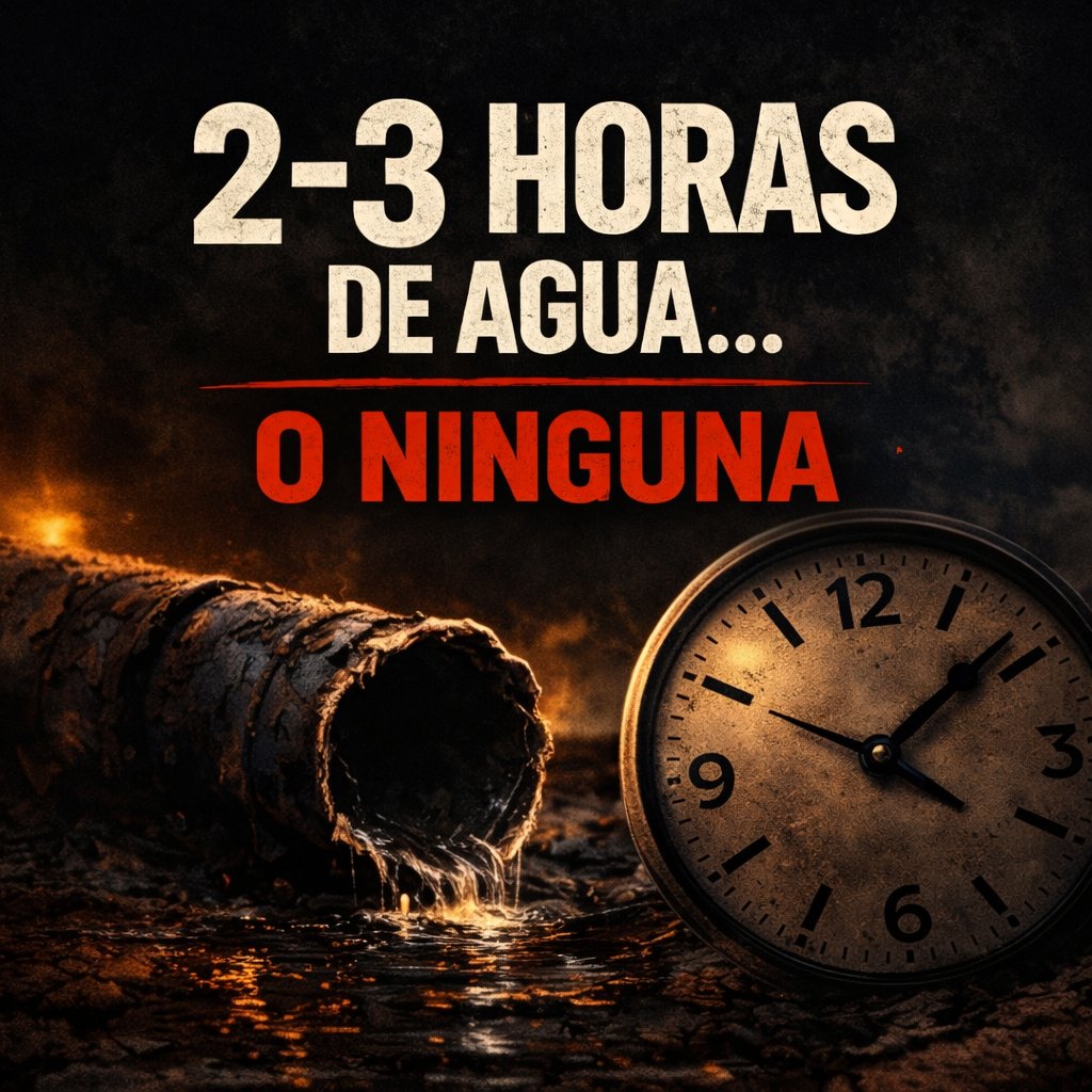 HatilloSinAgua's tweet photo. 📉 2 horas de agua… o ninguna. Esa es la realidad de muchos sectores hoy. Cada ciclo es peor.
¿Solución? Seguimos esperando sin una gota de agua.
#ElHatilloSinAgua #SOSElHatillo @HidrovenOficial https://t.co/dGfeXIdYBe