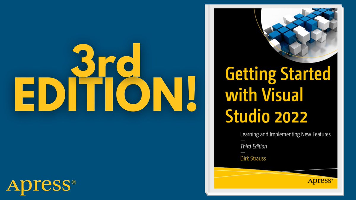 Apress's tweet photo. Supercharge your .NET workflow with the latest #VS2022 tools! From #GitHubCopilot’s AI-assisted coding &amp; testing to smarter debugging, line staging, and multi‑repo Git support—@DirkStrauss helps you build faster, cleaner &amp; more confidently than ever.

🔗 https://t.co/73hIL0N0Ar https://t.co/tzsKDt3KQ7