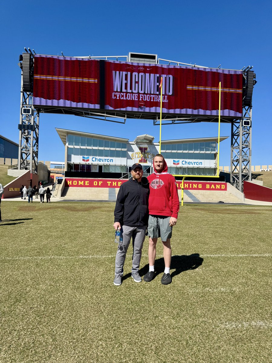 MackMurdock6's tweet photo. Had a Great Jr Day Today at Iowa State! Thank you @Coach_MBanks24 @Coach_Roehl @CoachHeck_ @RickyCiccone https://t.co/yVrC9b3nuo