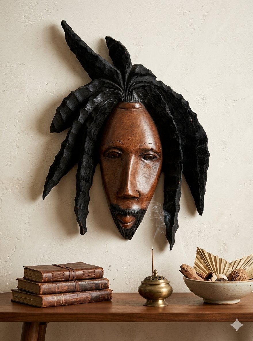 GentlyGems's tweet photo. Vintage Hand-Carved Jamaican Rasta Bob Marley Dreadlock Mask – 1980s–90s folk art gem! Massive size, vibrant two-tone wood, insane detail. Museum-quality statement piece 🔥
Etsy link 👇 #GentlyGems 
https://t.co/vxMlRoAOiD https://t.co/g06tzX4VhJ