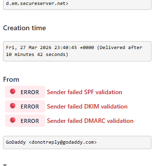F1ay3r's tweet photo. .@godaddy @GoDaddyHelp 

Please fix your email.  This is embarrassing for a registrar. https://t.co/1hRHwAXLwK