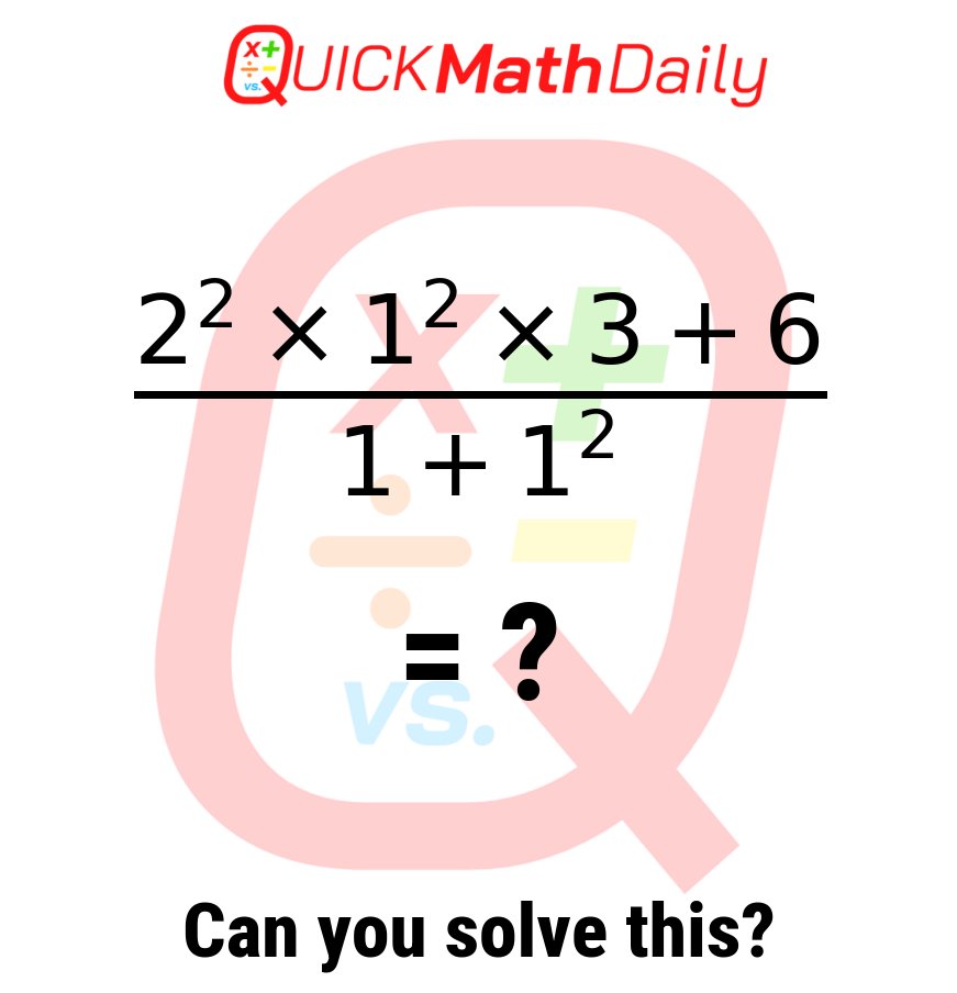 QuickMathDaily's tweet image. Solving this is easier than you think... or is it? 🔍

#MathSkills #MathIsFun #BrainTraining #StemEducation #MathQuiz #MathProblem #BrainTeaser #Mathematics