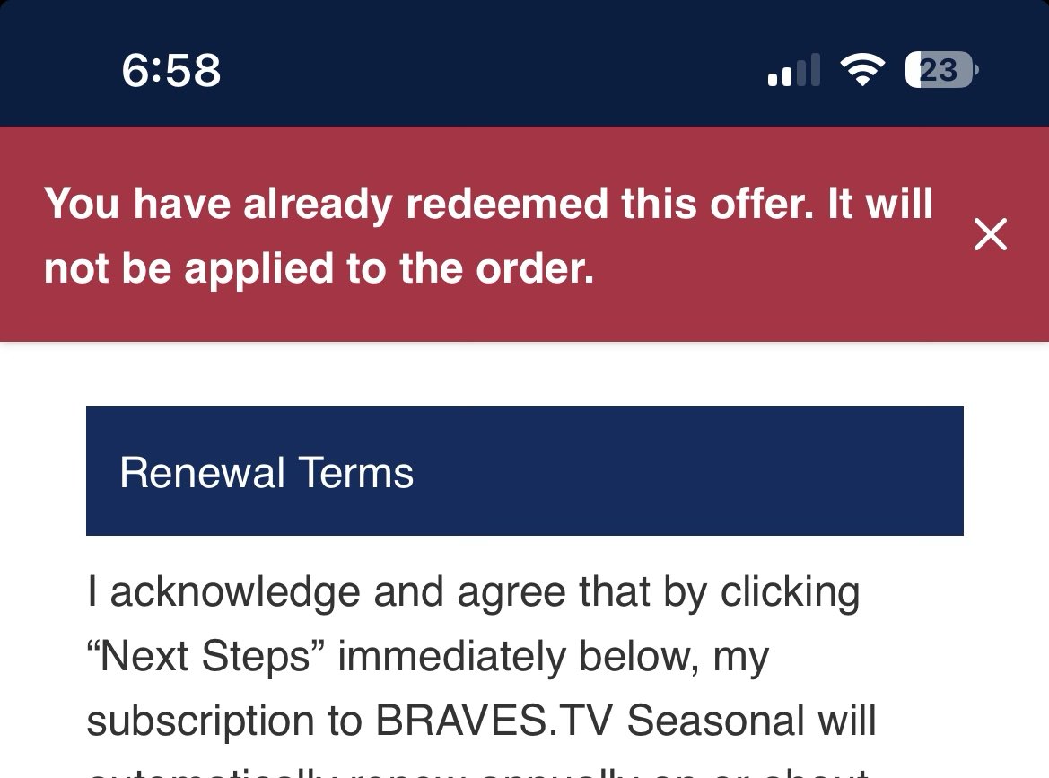 AirDJ_'s tweet photo. Ah apparently I already redeemed my free trial of @BravesVision when it was just created yesterday 👍 https://t.co/dw6HNvErdm