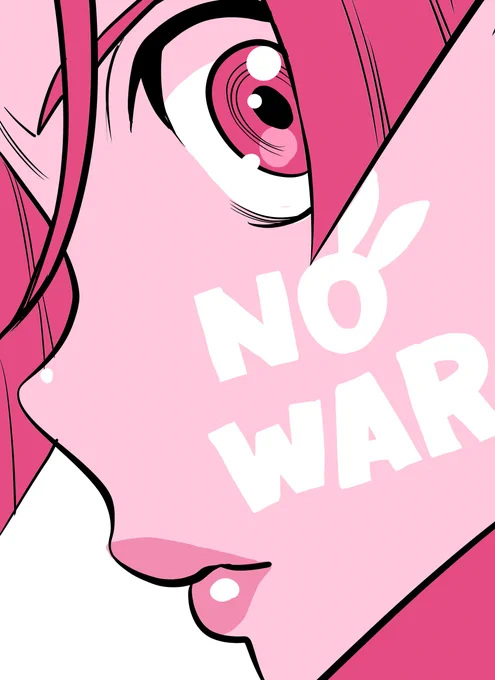 というわけで参加できない代わりに急遽 #オタクによる反戦デモ 向けに イラスト一枚描き足したのよ。 よかったら連れてって。