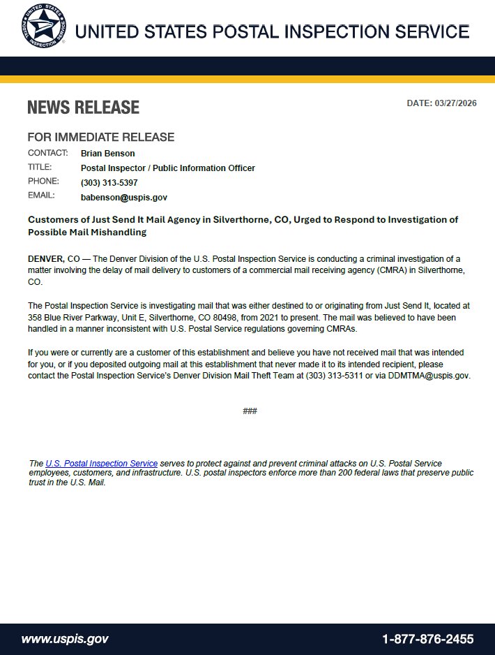 USPIS - Denver tweet media