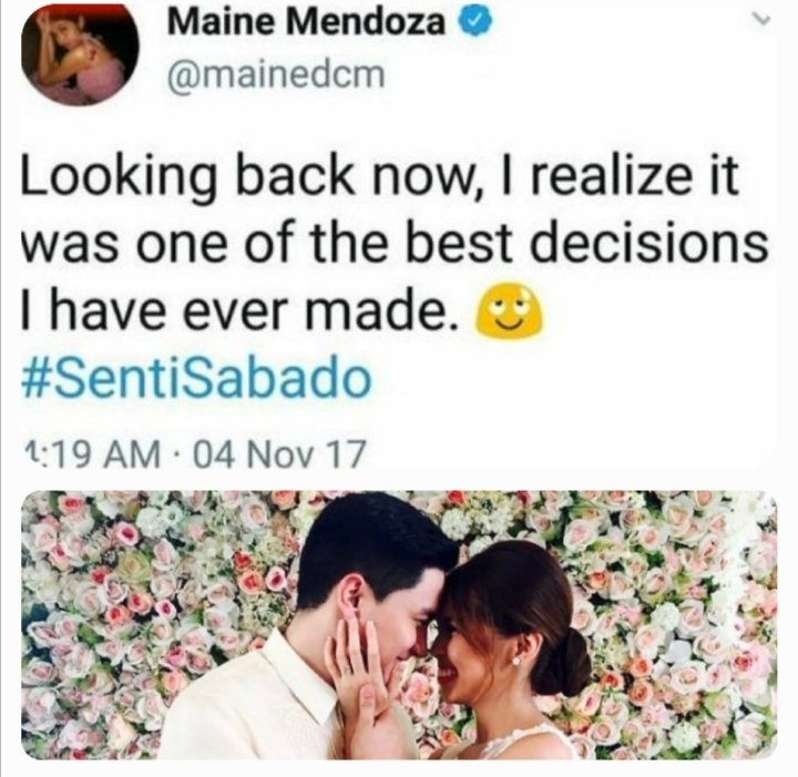 FridaDeGuz76638's tweet photo. #BOYCOTTEatBulaga1844 
#ALDUBatADNGiving 

Looking back now, I realize it was one of the best decisions I have ever made.
#SentiSabado

Ngayong laglagan na, AlDubNation pa rin ang sasalo sa iyo Maine.

NO TO ZARSWELA
ALDUB LANG MALAKAS https://t.co/RVz2h40PT3