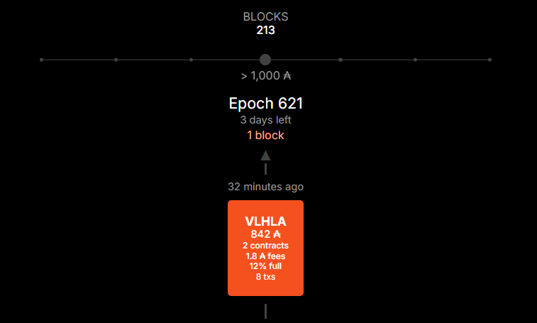 valhallapool's tweet photo. Hey #Cardano Community! 👋

Today we have minted block scheduled for Epoch 621. 🧱⛏️

Thanks to all Valhalla Pool delegators for staking $ADA with us! 🍻

#CardanoCommunity #CardanoADA #ADA #Valhalla #staking https://t.co/uSTN2KWABg