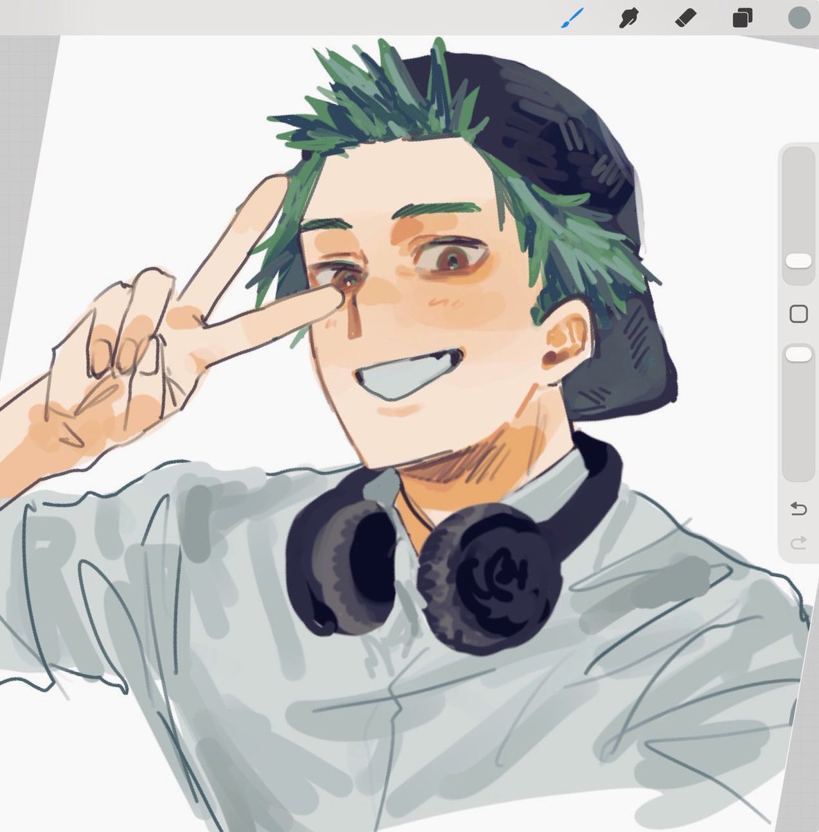 P1006404's tweet photo. @byakkoo_36 多聞くん描けました！雑で申し訳ないです💦😞 https://t.co/uVqIHMMUrm