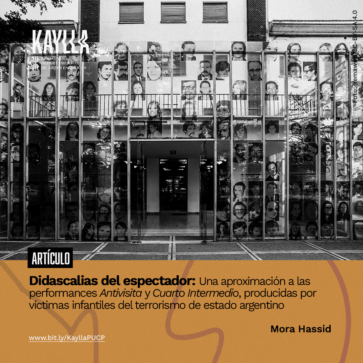 KayllaRevista's tweet photo. 📚Lee el artículo "Didascalias del espectador: Una aproximación a las performances Antivisita y Cuarto Intermedio, producidas por víctimas infantiles del terrorismo de estado argentino" por Mora Hassid (@UNDAVOFICIAL) en el Dossier de Kaylla N° 4.

🔗https://t.co/hQdJWcqWhm https://t.co/96hGVZgn7E