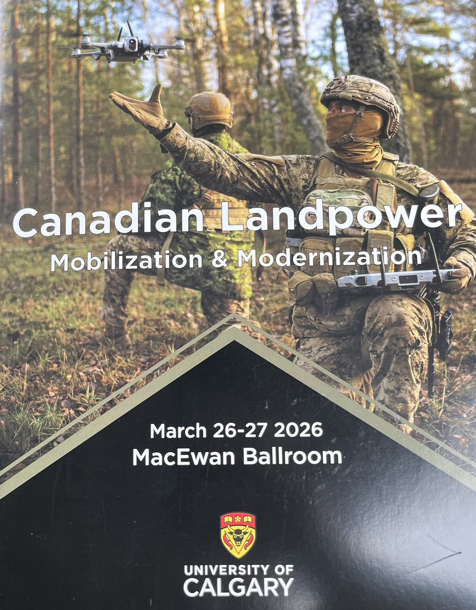 joel_186's tweet photo. U of Calgary Centre of Military, Security &amp; Strategic Studies. @CanadianArmy Landpower Conference.  Incredible two days of Leaders &amp; speakers.  Grateful. Informed. 
>>>——>
#TRC 
#UNDRIP
#History 
#Modernization https://t.co/0uKIWGlXEZ