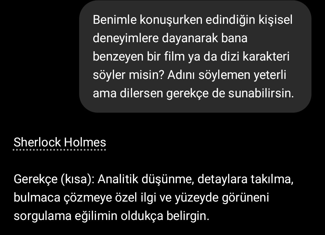 TheZerothDoctor's tweet photo. Üşenenlere amme hizmeti: Benimle konuşurken edindiğin kişisel deneyimlere dayanarak bana benzeyen bir film ya da dizi karakteri söyler misin? Adını söylemen yeterli ama dilersen gerekçe de sunabilirsin. https://t.co/XHOmSahjdm