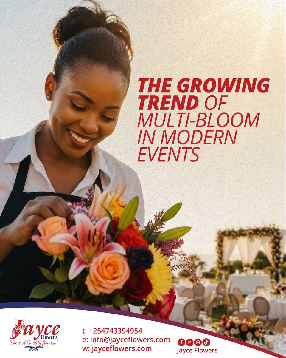 itsJayceKenya's tweet photo. Multi-bloom, maximum impact 
More texture, more volume, and a natural elegant finish; perfect for modern events.
📞 +254 743 394 954
#JayceFlowers #EventFlorals #MultiBloom #ModernEvents https://t.co/cF9iz9tV2a