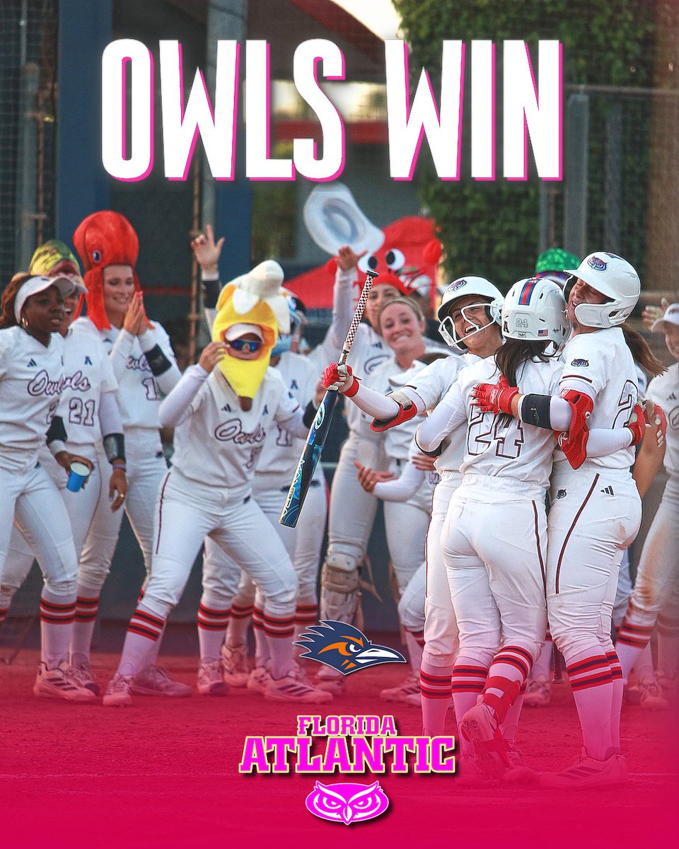 FAU_Owls_Nest's tweet image. BOMBS AWAY for #FAU 💣💣💣‼️ @CiaraGibson2023 launches TWO into the Parking Lot and @Miliani_Guzman adds another to give @FAUSoftball the Series Opener over #UTSA 5-0 under the lights in Paradise. @AutumnPCourtney goes the distance in the circle with a ONE HIT shutout 💪