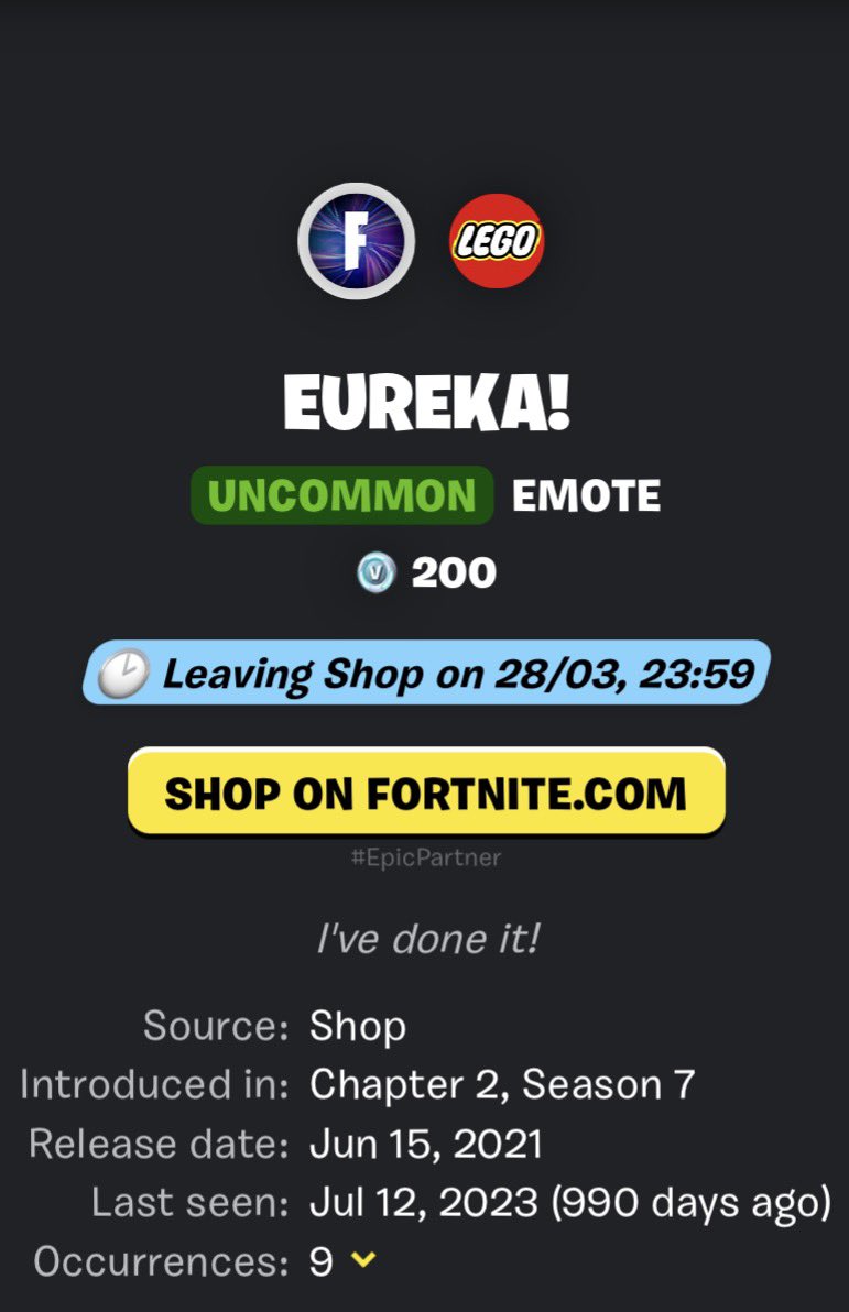 BShaw63771's tweet photo. EPIC WHAT IS THIS BRO A EMOTE RETUNING AFTER 900+ DAY BUT RESIDENT EVIL WONT RETURN @EpicGames @Fortnite @FortniteStatus #FixFortnite
#TeamResidentEvil #Bringbackresidentevil https://t.co/J7eegNMl8p