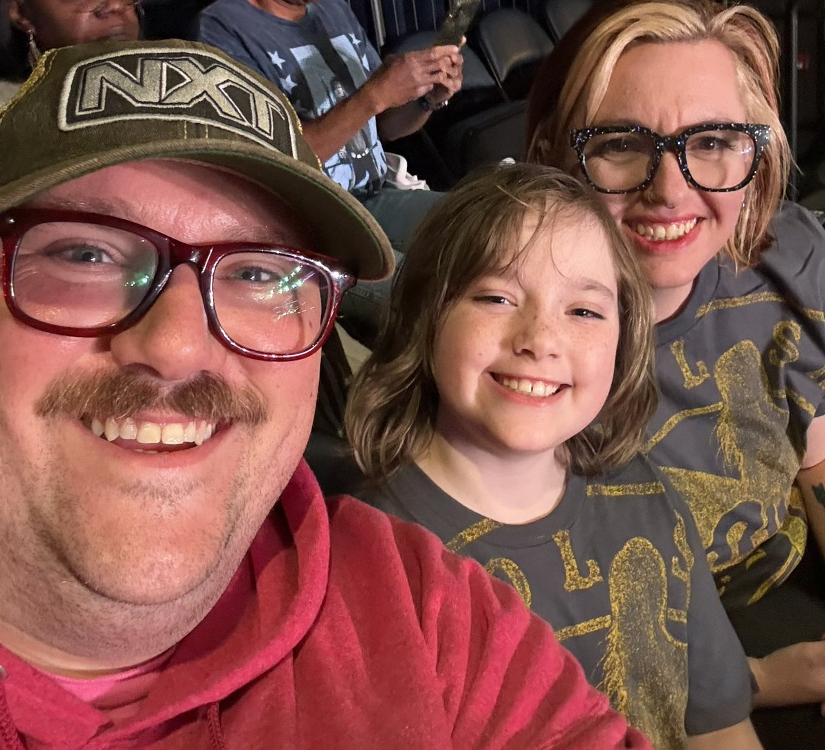 McKnightosaurus's tweet photo. Got seats in the back thinking there couldn’t be bad seats...can’t see the ring, but at least we can see the entrances! #NXTOKC https://t.co/P5XpKjDBFk