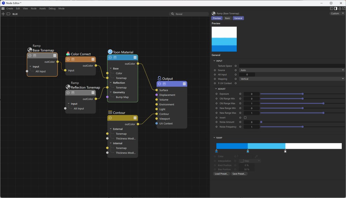 BakuYoake's tweet image. C4DでAeのシェイプっぽい2DLookを目指したお話✍️ #c4d 

①Toon Materialを使用する
②Thicknessを大体「外2 : 内1」の割合で組む
③ライティングの強さやグラデ配色を調整する

MVなどの2Dデザイン系に3Dオブジェクトを合成する際に、3Dっぽさの違和感を減らせると思います