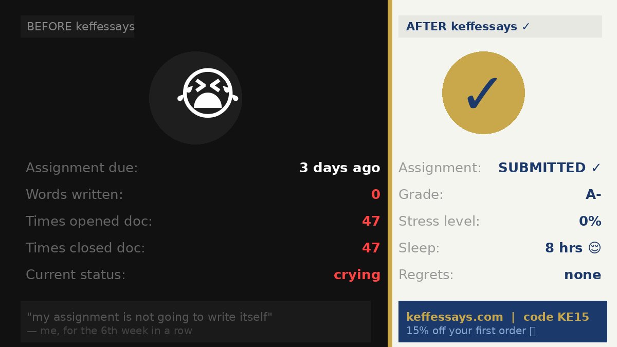 keffessays's tweet photo. College is easy they said

Times I opened my assignment: 47
Times I actually wrote something: 0

https://t.co/I7kTQ5Qep3 — code KE15 🎓    
#StudentLife #CollegeStudent #studytwt https://t.co/NsiuGy42up