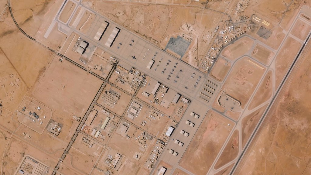 pranjan21's tweet photo. Iranian missiles and drones have severely targeted Prince Sultan Air Base in Saudi Arabia injuring several US service members. The attack has also damaged multiple aircrafts according to usa official media reports #BREAKİNGNEWS
#iran #Iranwar #MiddleEastConflcit https://t.co/uEJ7dCwirV