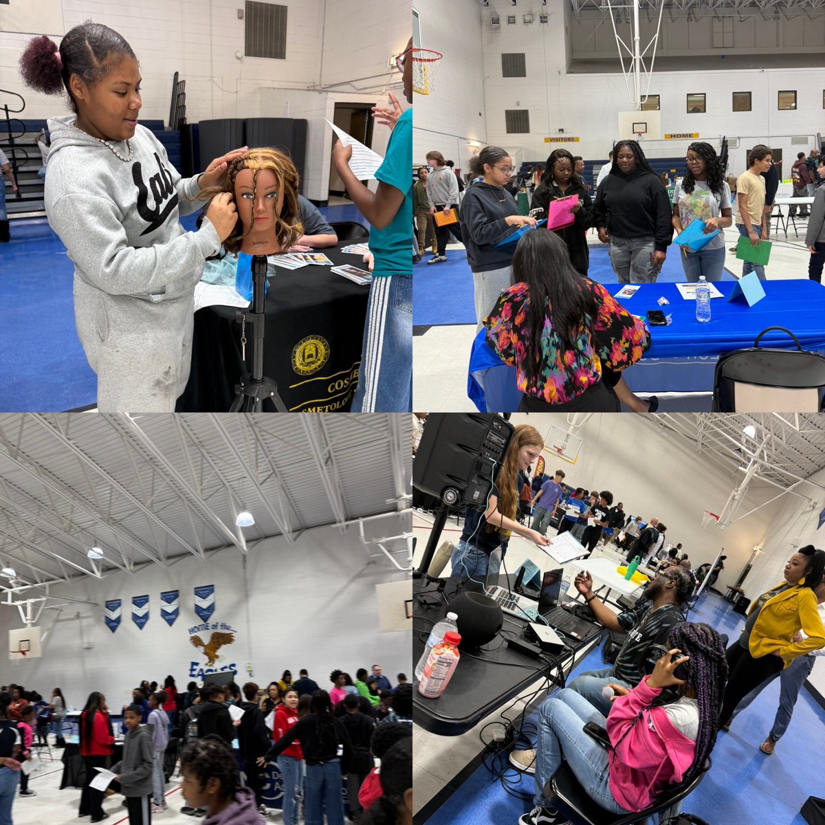 Elan_Robinson's tweet photo. @JeraldsNick Students engaged with local businesses during Career Day, exploring future opportunities! Honored to welcome Rep. Mike Colvin, who inspired our scholars to dream big. #LNJMS #CareerReady @CumberlandCoSch https://t.co/MHs6NDcNbZ