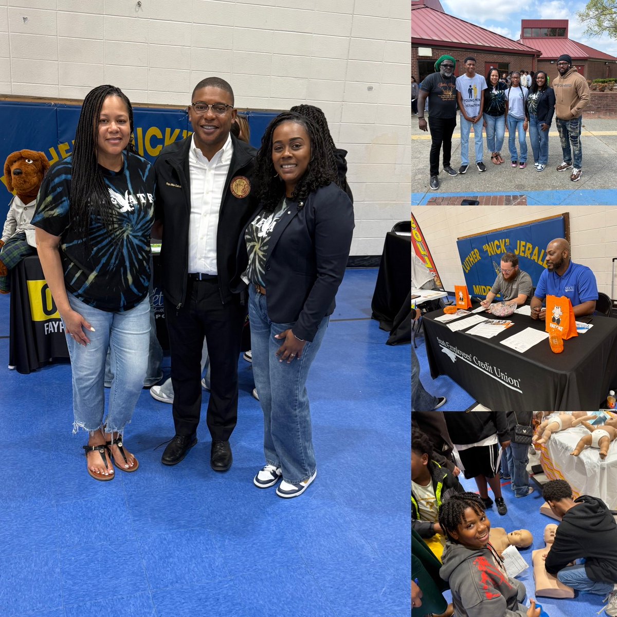 Elan_Robinson's tweet photo. @JeraldsNick Students engaged with local businesses during Career Day, exploring future opportunities! Honored to welcome Rep. Mike Colvin, who inspired our scholars to dream big. #LNJMS #CareerReady @CumberlandCoSch https://t.co/MHs6NDcNbZ