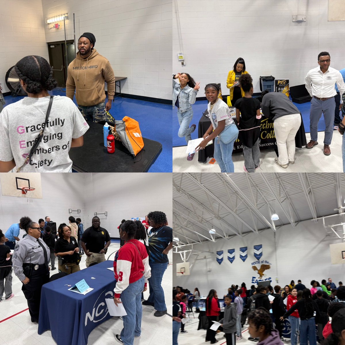 Elan_Robinson's tweet photo. @JeraldsNick Students engaged with local businesses during Career Day, exploring future opportunities! Honored to welcome Rep. Mike Colvin, who inspired our scholars to dream big. #LNJMS #CareerReady @CumberlandCoSch https://t.co/MHs6NDcNbZ