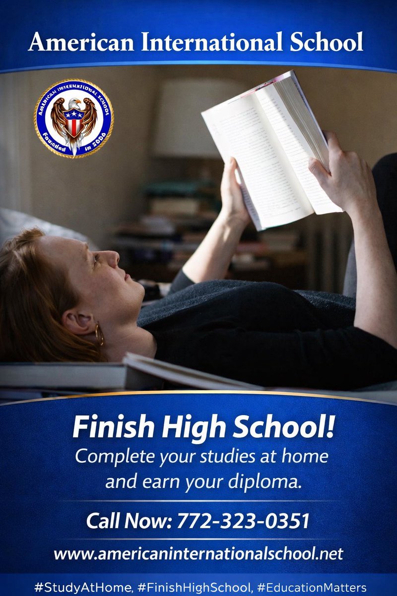 AmericanInter17's tweet photo. 📚 ¿Aún no has terminado la High School?

¡No esperes más! En American International School puedes completar tus estudios DESDE CASA y obtener tu diploma a tu ritmo.

✔️ Flexible
✔️ 100% accesible
✔️ Ideal para adultos ocupados

🎓 Tu futuro empieza hoy.

https://t.co/ThzQwAyY27 https://t.co/x7ako3JUNm