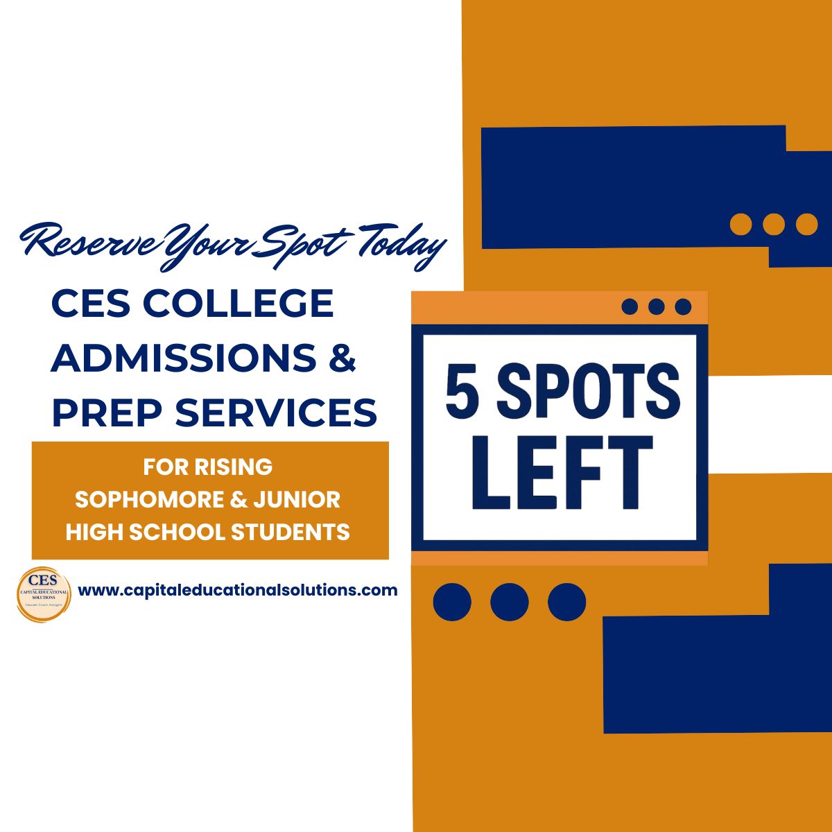 Spots are now open for college coaching for the upcoming school year and they fill quickly. 

Reserve your spot today by visiting buff.ly/0CXdtex or calling 919-906-9265.

#CollegeCoaching #CollegeAdmissions #ClassOf2027 #ClassOf2028 #AcademicCoaching #RaleighNC