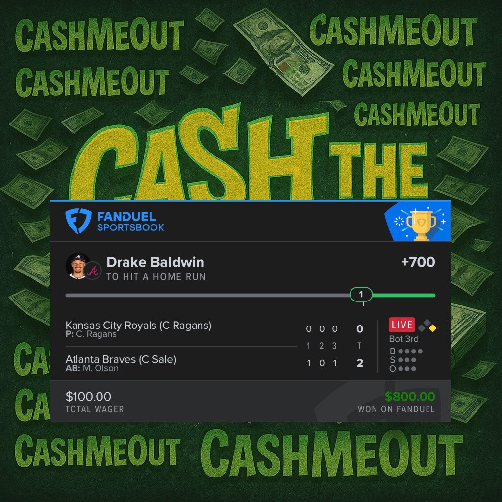 CashMeOutt716's tweet photo. Greened it the right way 💸
No chasing — just value and execution. +700 stamped.

#PayDayEveryday #SharpBettor #MLB #CashIt https://t.co/VTxh3igoas