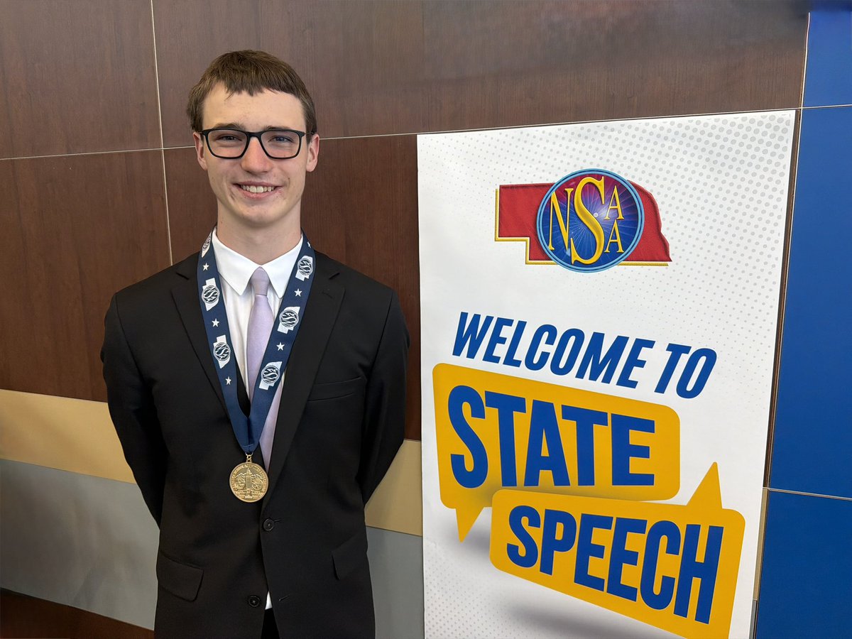 PCS_Pride's tweet photo. 🥇 STATE CHAMPION 🥇 
Class C2 State Speech - 2026
Extemporaneous Speaking

Congratulations to Myles Bishop, Coach Soper and Coach Rowley on taking home the gold in Extemp!
🗣️ #plainsmenpride https://t.co/QlT2lxYpqN
