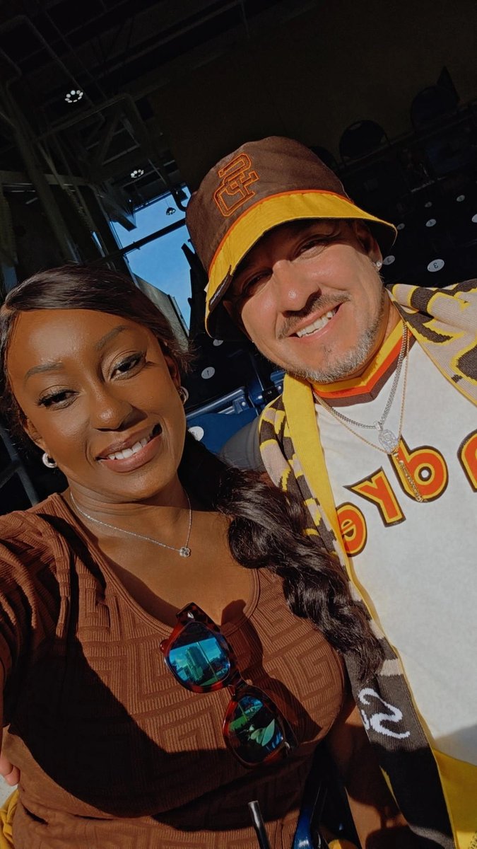 NorthParkSmitty's tweet photo. My beautiful wife and I at our first MLB Opening Week. 
Our Padres need to pull off a win after what happened lastnight.
Lets Go Padres!!!
#ForTheFaithful #PadresBaseball #SanDiegoPadres #AmericasFinestCity #LosPadresDeSanDiego #PetcoParkSD #MLB26 #GaslampSD #MLBOpeningWeek2026 https://t.co/TJqwVZWQrA