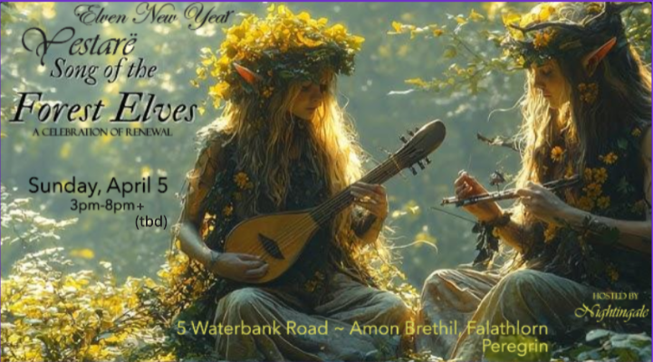 PeregrinEvents's tweet photo. Elven New Year is coming April 5th on #Peregrin, music of creation by elves of the forest! #lotro https://t.co/g3H8F3pJyH