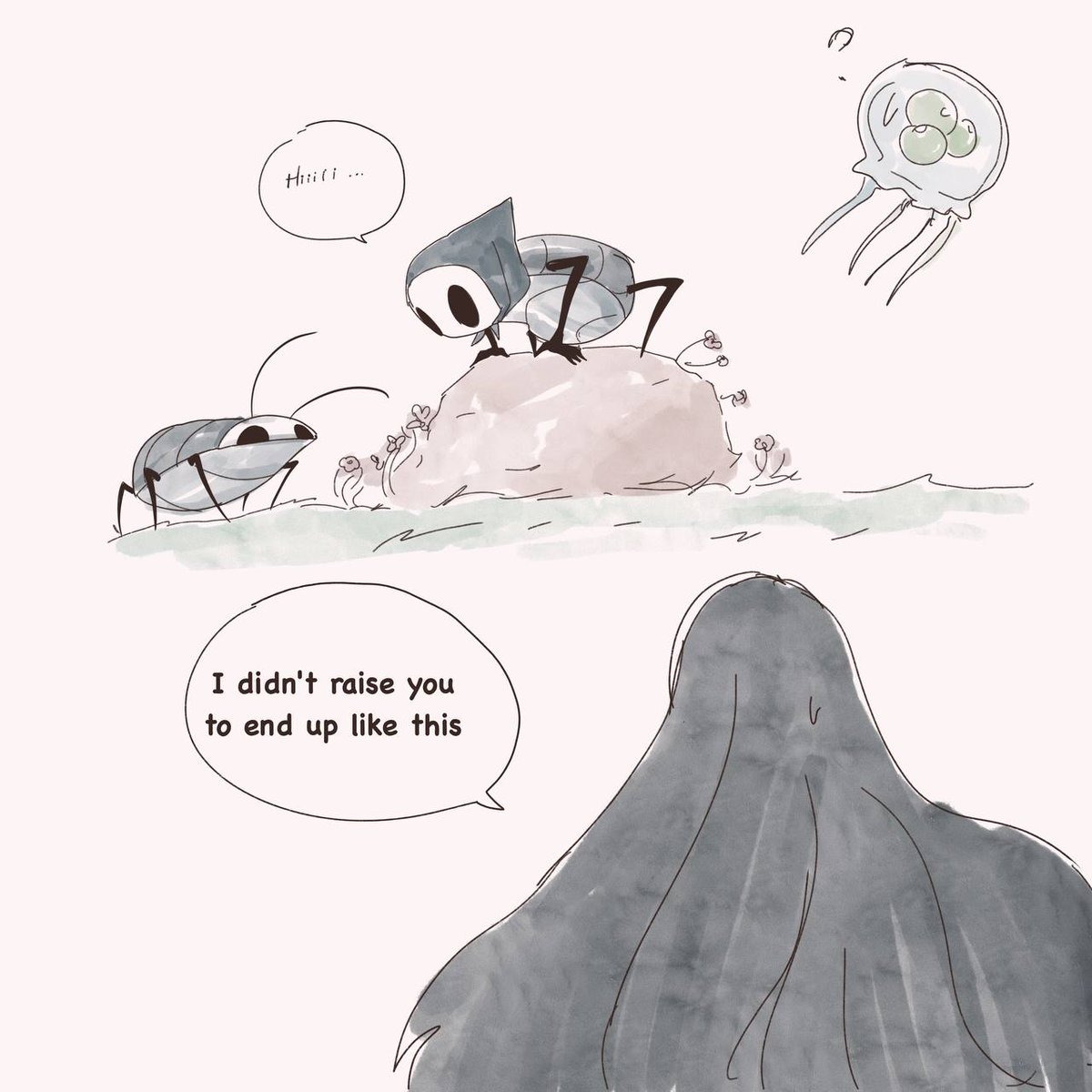 Gisesoft's tweet photo. Let him follow his instincts, Mononom.
#hollowknight https://t.co/NxBfNmLe64