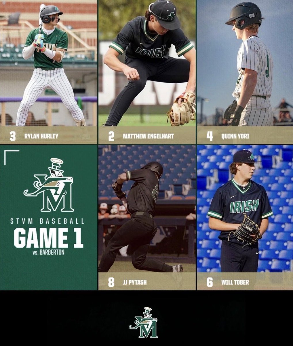 STVMBaseball's tweet photo. STVM Baseball is back ⚾️ 🔥 

Join us tomorrow for our home opener as we take on Barberton. Led by our 2026 Captains! #GoIrish🍀 https://t.co/So6NyANZhc