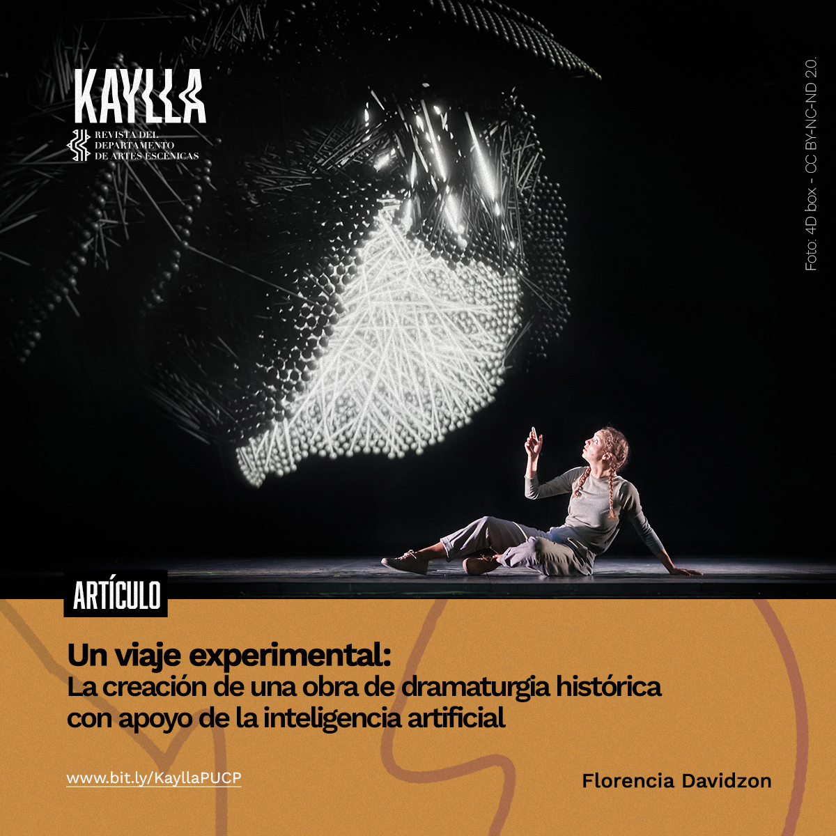 KayllaRevista's tweet photo. 📚Lee el artículo "Un viaje experimental La creación de una obra de dramaturgia histórica con apoyo de la inteligencia artificial" por Florencia Davidzon (@flowercita) (@nyuniversity) en el Dossier de Kaylla N° 4.

🔗https://t.co/hQdJWcqWhm @dares.pucp https://t.co/qYU4s94M9z