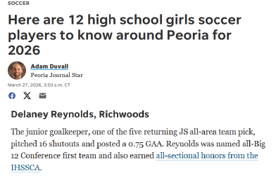 Thank you <a href="/AdamDuvall/">Adam Duvall</a> &amp; <a href="/pjstarsports/">Journal Star Sports</a> for including me w/ some great company on this list!! Appreciate your coverage of HS Soccer in the 309 ❤️ #GoRHSKnights <a href="/RHSknightssocr/">RHS Knights Soccer</a> <a href="/Richwoods_HS/">Richwoods High School</a> <a href="/TheSoccerWire/">SoccerWire</a> <a href="/ImYouthSoccer/">ECNL/GA/Recruiting/College Soccer</a> <a href="/GIK_FemaleHUB/">Her Goalkeeper Hub</a> <a href="/Smedley033/">Smedleys Soccer Site</a> <a href="/CampShutout/">Camp Shutout GK Training</a> #FDCW #GKUnion