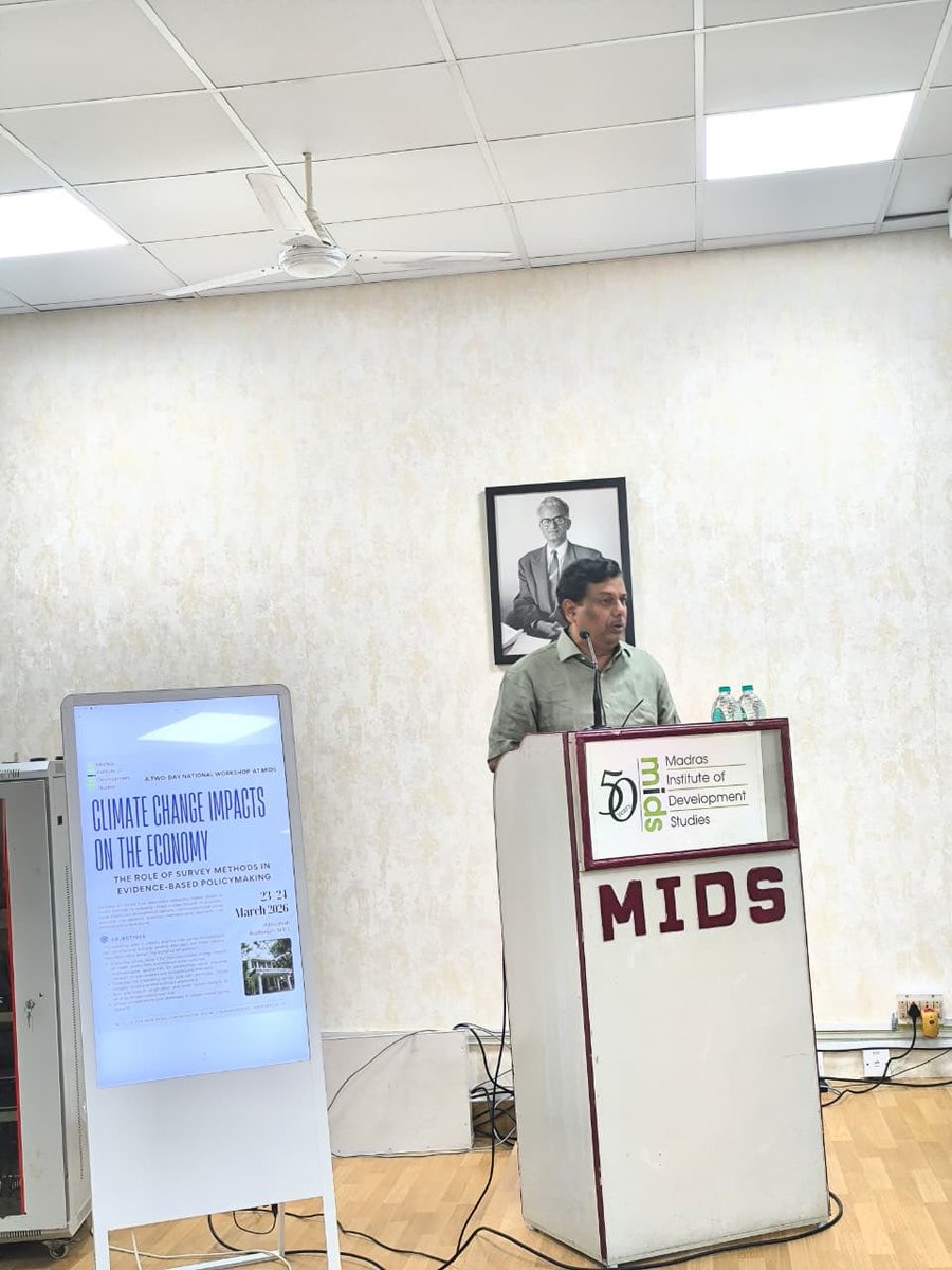 deft_india's tweet photo. Dr. Arabinda Mishra, Chairperson delivered keynote @ Madras Institute of Development Studies on “Survey-based Climate Change Research in Developing Economies.” His insights sparked rich dialogue among researchers &amp; experts on key methodological challenges
#ClimateChange #Research https://t.co/mUCXOQ6CzM