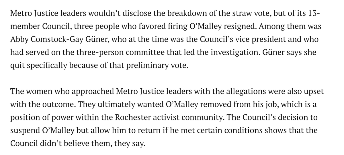 Anarchist organizer Colin O'Malley who founded Rochester Red and Black and served as organizing director of Metro Justice managed to keep his job at the latter despite credible abuse allegations from numerous women.
archive.is/laPrf