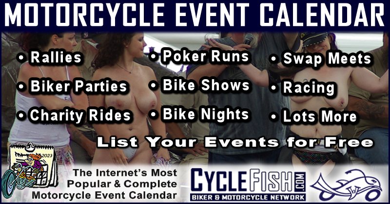 CycleFishEvents's tweet photo. Find all the Wildest Motorcycle Events on https://t.co/LnWgOlNJEn. Motorcycle Rallies, Biker Parties, Bike Shows, Charity Events, Bike Nights and More!

#motorcycleevents #bikerevents #motorcyclerally #cyclefish https://t.co/nWDtQPxeB4