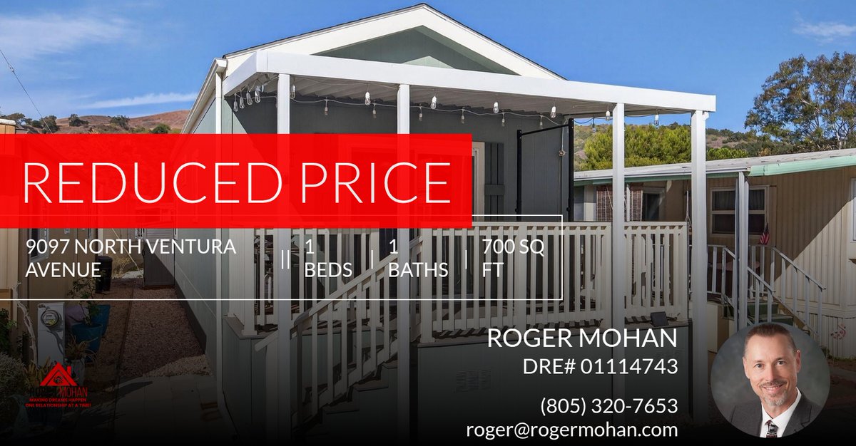RogerMohan's tweet photo. 📍 Reduced Price 📍 This recently reduced home at 9097 North Ventura Avenue 8 in Ventura won't last long, so, don't wait to set up a showing! Reach out here or at (805) 320-7653 for more information!

Roger Mohan, Realtor
DRE# 0111... https://t.co/aPwh96xEfO https://t.co/4rk1bo1sDp