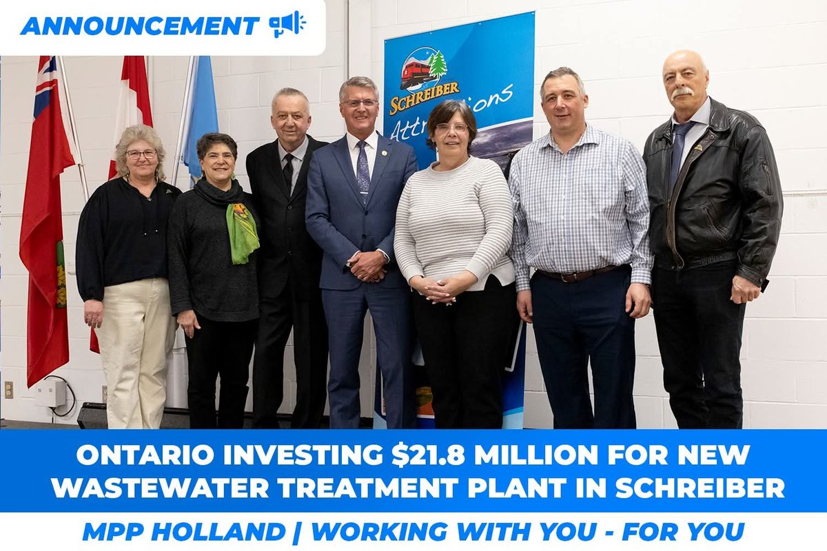 JohnRedins's tweet photo. Nice to see in my hometown @TownofSchreiber @fordnation government is investing in a new waste water plant for the community  #onpoli https://t.co/pYVL6wuBtU