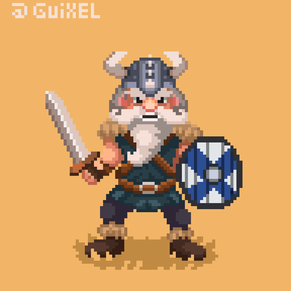 Guixel_'s tweet photo. Just an old Viking! 

#pixel #pixelart #gamedev https://t.co/97O82x2bJa