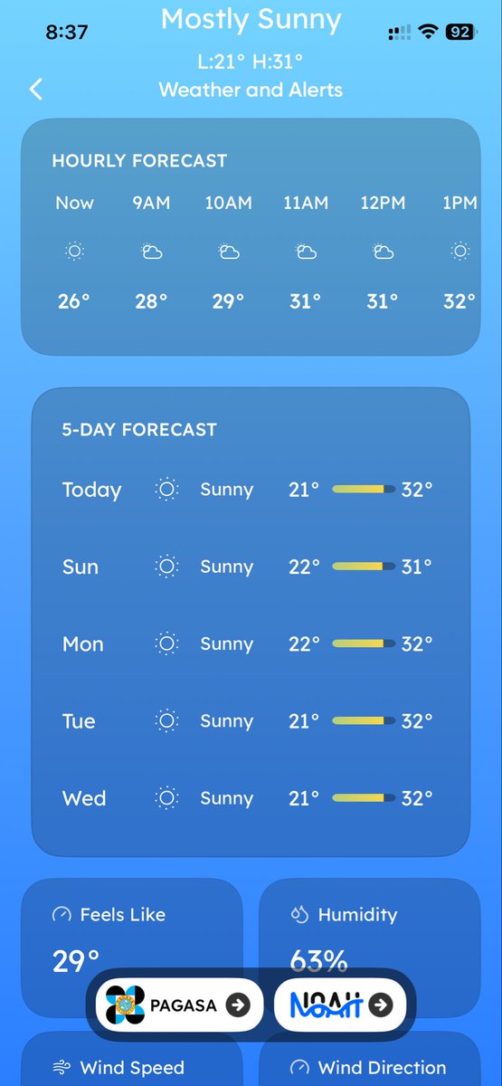 redscapes's tweet photo. eGov app has weather forecast 😎
#egovph https://t.co/PS5K1AVaKw