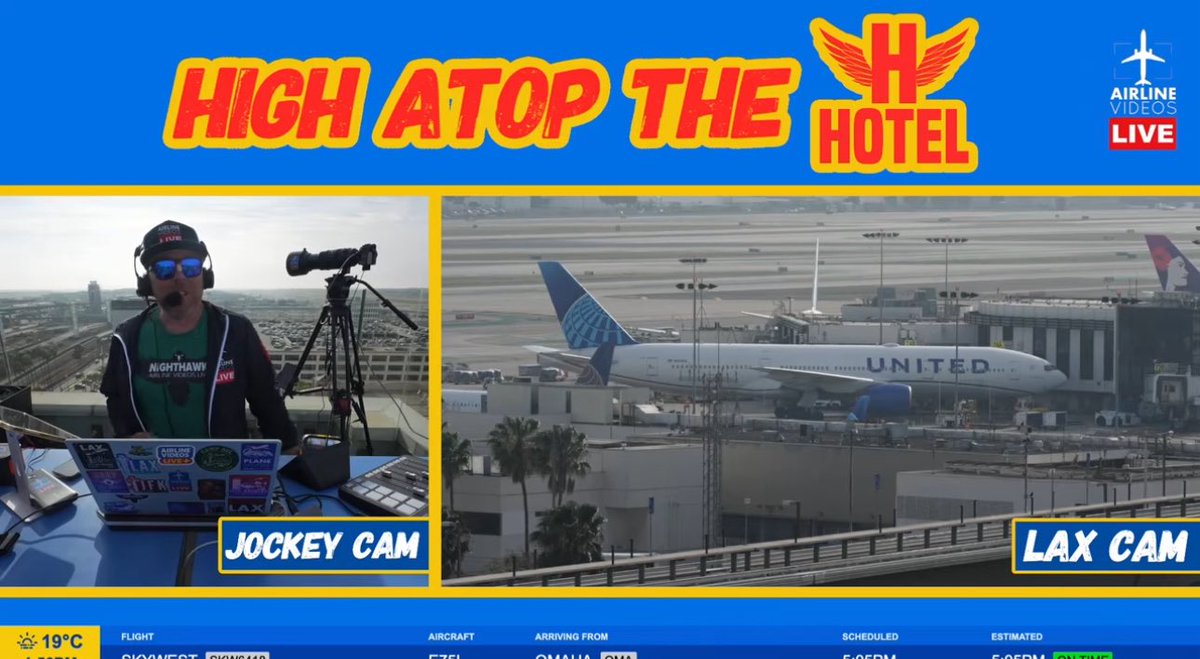 airlinevideos's tweet image. It’s TGIF ✈️ LAX plane spotting from high atop the H! Join Plane Jockey Kevin for all the action including NIGHT HAWK after the sun goes down! #aviation #airtravel #airports 
🔴LIVE LOS ANGELES (LAX) AIRPORT ACTION! (March 27th, 2026) youtube.com/live/66Yb_RG5q… via @YouTube