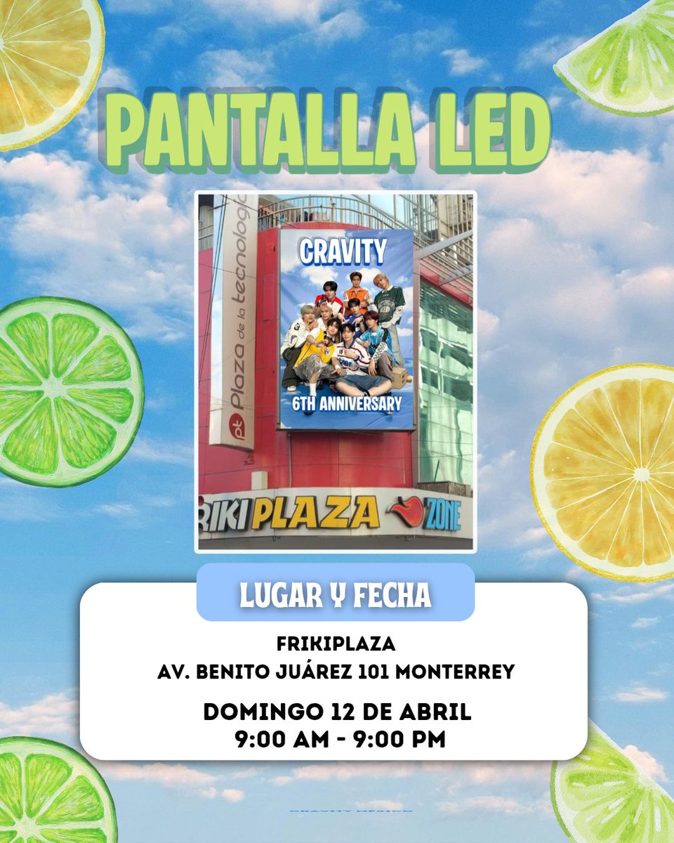 CRAVITY_MEXICO's tweet photo. Luvity❣️
Como parte del festejo de aniversario de Cravity te compartimos la siguiente sorpresa

⭐️Te esperamos en la proyección de 9am a 9pm el día 12 de abril en la pantalla de frikiplaza en Monterrey, N.L. https://t.co/cYBKNhIz7c